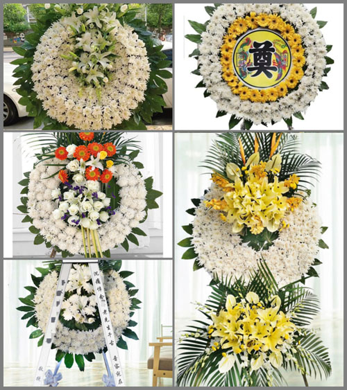 广东江门市台山市台城街道水南村花圈速递